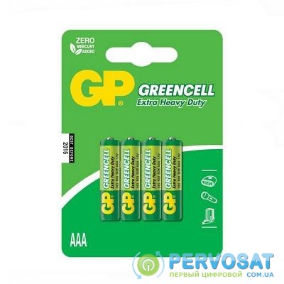 Батарейка GP AAA R03 солевая * 4 (GP24G-U4 / GP24G-2UE4)
