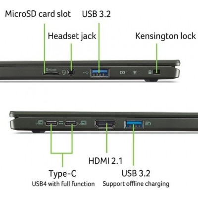 Ноутбук Acer Swift Edge SFE16-43 16&quot; 3.2K OLED, AMD R7-7840U, 32GB, F2TB, UMA, Win11, чорний