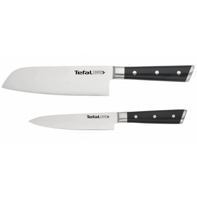 Набір ножів Tefal Ice Force, 2шт, нержавіюча сталь, пластик, чорний