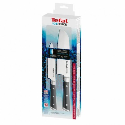 Набір ножів Tefal Ice Force, 2шт, нержавіюча сталь, пластик, чорний
