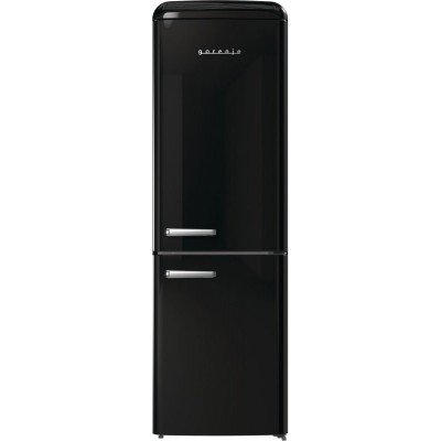 Холодильник з нижн. мороз. камерою Gorenje, 194x66x60см, 2 двері, 204(96)л, А++, Retro, NoFrost+, Внутр. Диспл, Зона св-ті, чорний