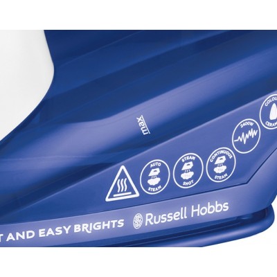 Праска Russell Hobbs Light & Easy Brights Sapphire, 2400Вт, 240мл, паровий удар -115гр, постійна пара - 35гр, керам. підошва, темно синій