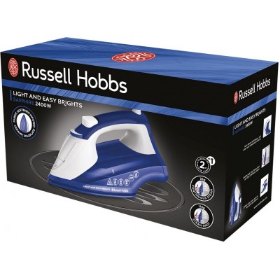 Праска Russell Hobbs Light & Easy Brights Sapphire, 2400Вт, 240мл, паровий удар -115гр, постійна пара - 35гр, керам. підошва, темно синій