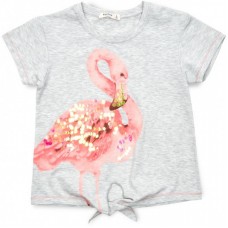 Футболка дитяча Breeze з фламінго (14573-164G-gray) Футболка дитяча Breeze з фламінго (14573-164G-gray)