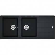 Мийка кухонна Franke Basis, фраграніт, прямокутник, з крилом, 1160х500х200мм, чаша - 2, врізна, BFG 621, онікс