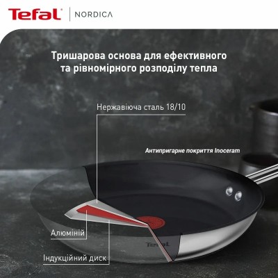 Сковорода Tefal Nordica, 24см, нержавіюча сталь