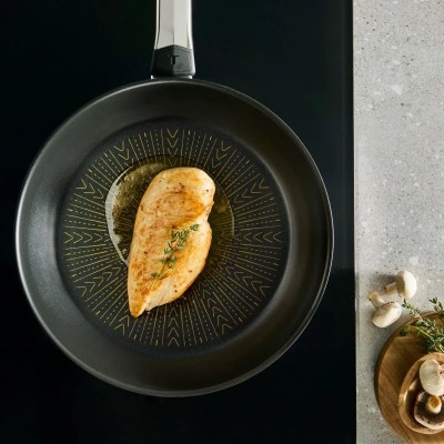 Сковорода Tefal Emotion+, 28см, нержавіюча сталь, бакеліт, чорний