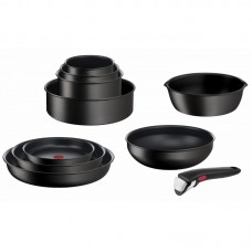 Набір посуду Tefal Ingenio Unlimited, змінна ручка, 13предметів, алюміній, бакеліт, пластик, силікон, скло, чорний Набір посуду Tefal Ingenio Unlimited, змінна ручка, 13предметів, алюміній, бакеліт, пластик, силікон, скло, чорний
