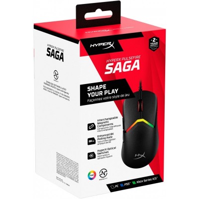 Миша HyperX Pulsefire SAGA, RGB, USB-A, чорний