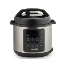 Мультиварка-скороварка Gorenje, 1000Вт, чаша-6л, електронне керув., 8 програм, метал/пластик, чорний-нерж Мультиварка-скороварка Gorenje, 1000Вт, чаша-6л, електронне керув., 8 програм, метал/пластик, чорний-нерж
