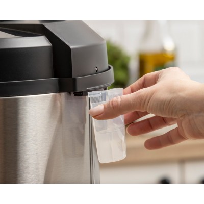 Мультиварка-скороварка Gorenje, 1000Вт, чаша-6л, електронне керув., 8 програм, метал/пластик, чорний-нерж