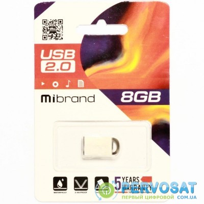 USB флеш накопитель Mibrand 8GB lynx Silver USB 2.0 (MI2.0/LY8M2S)