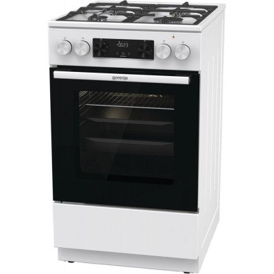 Плита Gorenje комбінована, 70л, 50x60см, дисплей, IconLed, чавун, білий