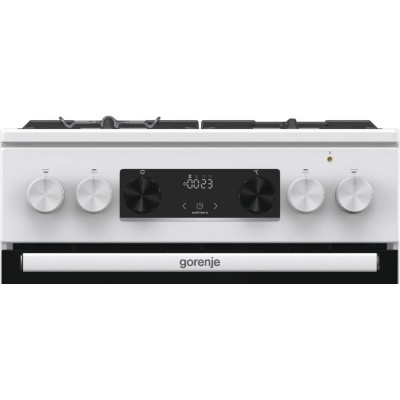 Плита Gorenje комбінована, 70л, 50x60см, дисплей, IconLed, чавун, білий