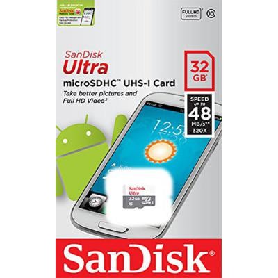 Карта памяти SANDISK 32GB microSDHC class10 UHS-I (SDSQUNB-032G-GN3MN)