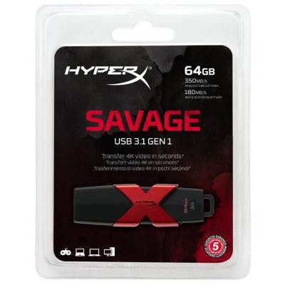 USB флеш накопитель Kingston 64GB HyperX Savage USB 3.1 (HXS3/64GB)