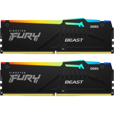 Пам'ять ПК Kingston DDR5 64GB KIT (32GBx2) 6400 FURY Beast RGB XMP