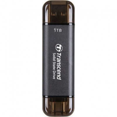 Портативний SSD Transcend 1TB USB 3.1 Gen 2 Type-A + Type-C ESD310 Чорний