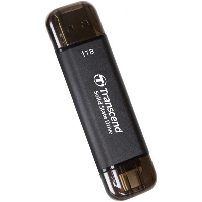 Портативний SSD Transcend 1TB USB 3.1 Gen 2 Type-A + Type-C ESD310 Чорний