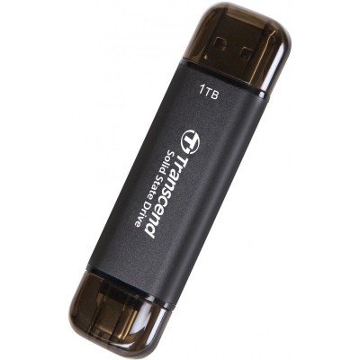 Портативний SSD Transcend 1TB USB 3.1 Gen 2 Type-A + Type-C ESD310 Чорний