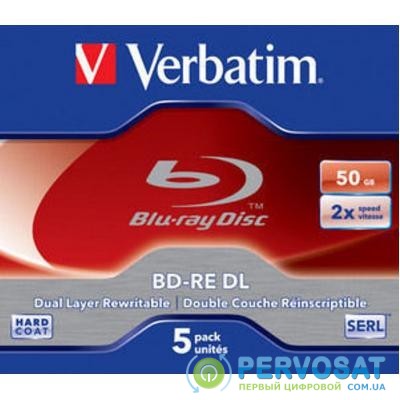Диск BD Verbatim BD-RE DL 50Gb 2x Jewel Case 5шт (43760)