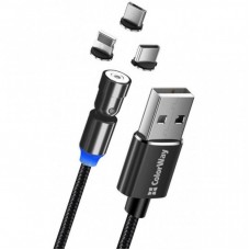 Дата кабель USB 2.0 AM to Lightning + Micro 5P + Type-C 1.0m Magnetic Ro Colorway (CW-CBUU037-BK) Дата кабель USB 2.0 AM to Lightning + Micro 5P + Type-C 1.0m Magnetic Ro Colorway (CW-CBUU037-BK)