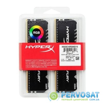 Модуль памяти для компьютера DDR4 64GB (2x32GB) 2666 MHz HyperX Fury RGB Kingston (HX426C16FB3AK2/64)