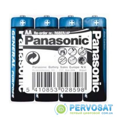 Батарейка PANASONIC AA R6 * 4 (R6BER/4P)
