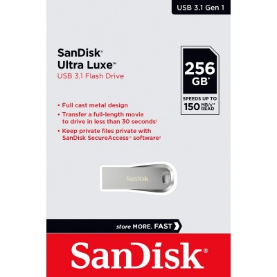 Накопичувач SanDisk 256GB USB 3.1 Type-A Ultra Luxe