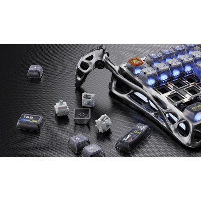 Клавіатура механічна GravaStar Mercury K1 Pro 80keys, GravaStar x Kailh Speedy Mint, BT/WL/USB, Interstellar Silver