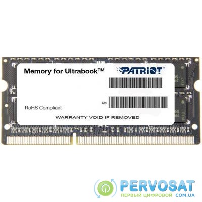 Модуль памяти для ноутбука SoDIMM DDR3L 8GB 1600 MHz Patriot (PSD38G1600L2S)