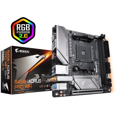 Материнська плата GIGABYTE B450 I AORUS PRO WIFI sAM4 B450 2xDDR4 2xHDMI-DP Wi-Fi!!!BT M.2 mITX