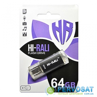 USB флеш накопитель Hi-Rali 64GB Rocket Series Black USB 2.0 (HI-64GBVCBK)