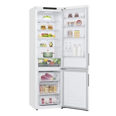 Холодильник LG з нижн. мороз., 203x60х68, холод.відд.-277л, мороз.відд.-107л, 2дв., А++, NF, інв., диспл внутр., зона св-ті, білий