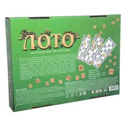 Настольная игра Strateg Лото с деревянными фишками (русский язык) (30661)