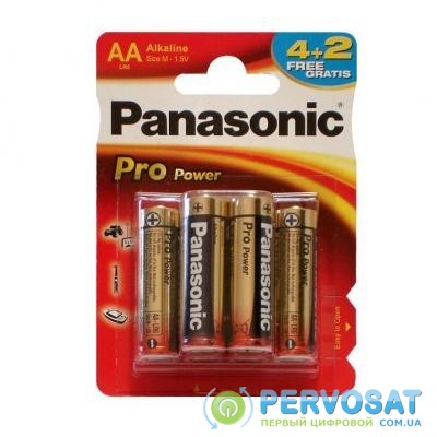 Батарейка PANASONIC AA LR06 PRO POWER * 6(4+2) (LR6XEG/6B2F)