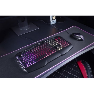 Клавіатура мембрана Trust GXT 881 Odyss semi-mech 114key, USB-A, EN/RU, RGB, чорний
