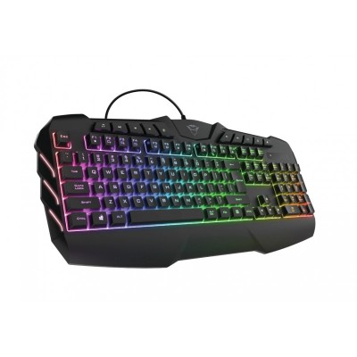 Клавіатура мембрана Trust GXT 881 Odyss semi-mech 114key, USB-A, EN/RU, RGB, чорний