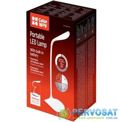 Настольная лампа ColorWay LED Portable & Flexible with built-in accumulator (CW-DL06FPB-W)