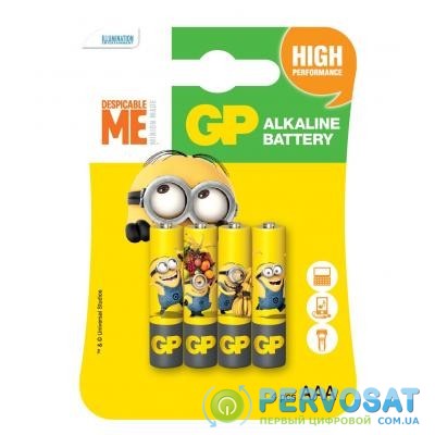 Батарейка GP AAA LR03 Alcaline Minions * 4 (GP24AUYOY-2UE4)