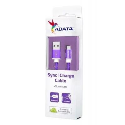 Дата кабель USB 2.0 – Micro USB 1.0m Purple ADATA (AMUCAL-100CMK-CPU)