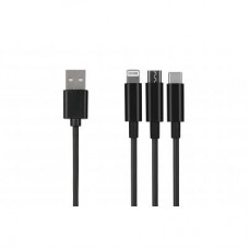 Дата кабель USB 2.0 AM to Lightning + Micro 5P + Type-C 1.2m black 2E (2E-CCMTLAB-BL) Дата кабель USB 2.0 AM to Lightning + Micro 5P + Type-C 1.2m black 2E (2E-CCMTLAB-BL)