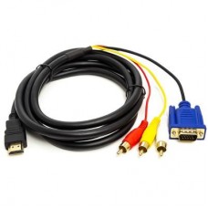 Кабель мультимедійний HDMI to VGA / 3*RCA 1.0m 1080p PowerPlant (CA912018) Кабель мультимедійний HDMI to VGA / 3*RCA 1.0m 1080p PowerPlant (CA912018)