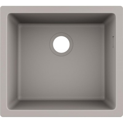 Мийка кухонна Hansgrohe S51, граніт, квадрат, без крила, 500х450х190мм, чаша - 1, врізна, S510-U450, сірий бетон