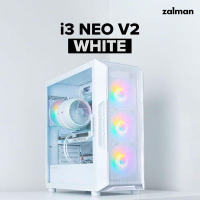 Корпус Zalman I3 Neo V2 без БЖ 2xUSB3.0, 1x Type C, 4x120мм RGB, VGA 400мм, LCS ready, TG Side Panel, ATX, білий Корпус Zalman I3 Neo V2 без БЖ 2xUSB3.0, 1x Type C, 4x120мм RGB, VGA 400мм, LCS ready, TG Side Panel, ATX, білий