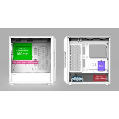 Корпус Zalman I3 Neo V2 без БЖ 2xUSB3.0, 1x Type C, 4x120мм RGB, VGA 400мм, LCS ready, TG Side Panel, ATX, білий Корпус Zalman I3 Neo V2 без БЖ 2xUSB3.0, 1x Type C, 4x120мм RGB, VGA 400мм, LCS ready, TG Side Panel, ATX, білий