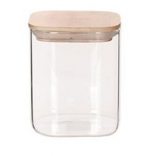 Банка для зберігання Ardesto Fresh, квадратна, 480 мл, скло, бамбук Банка для зберігання Ardesto Fresh, квадратна, 480 мл, скло, бамбук