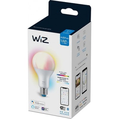 Керована по WiFi лампа WiZ E27 13W(100W 1521Lm) A67 2200-6500K RGB Wi-Fi