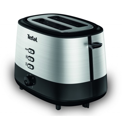 Тостер  Tefal INOX, 870Вт, пластик+ метал, чорний+нерж