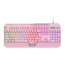 Клавіатура мембранна 2E GAMING KG315 110key, USB-A, EN/UA, RGB, рожевий